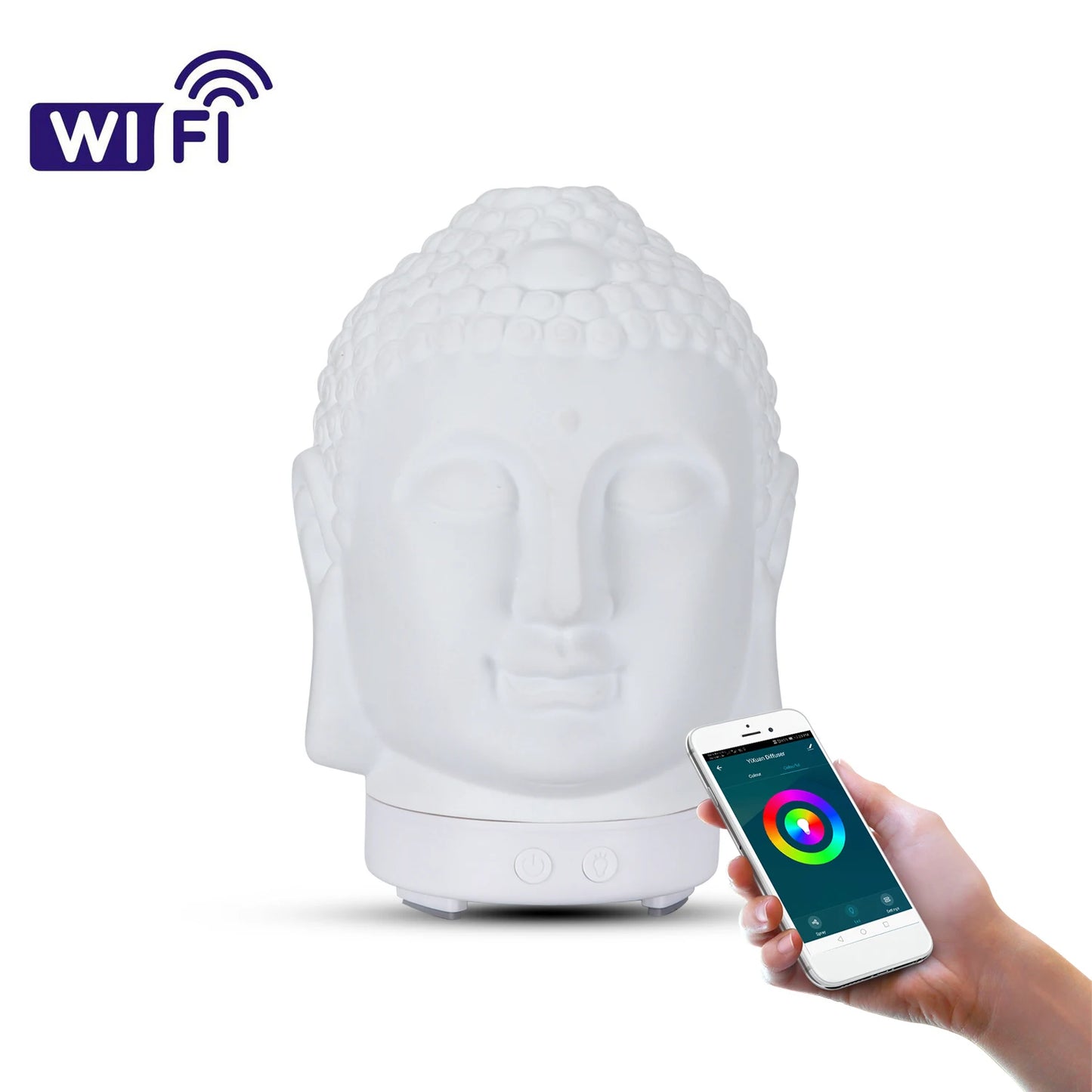 Smart Buddha Aroma-Diffusor mit WLAN & LED – Duft, Licht & Harmonie für dein Zuhause