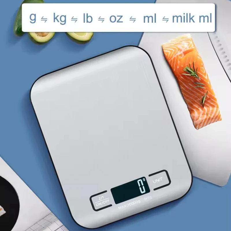 Digitale Küchenwaage aus Edelstahl mit LED-Display – 1g-Präzision, minimalistisches Design für Kochen, Snacks & Wohlbefinden