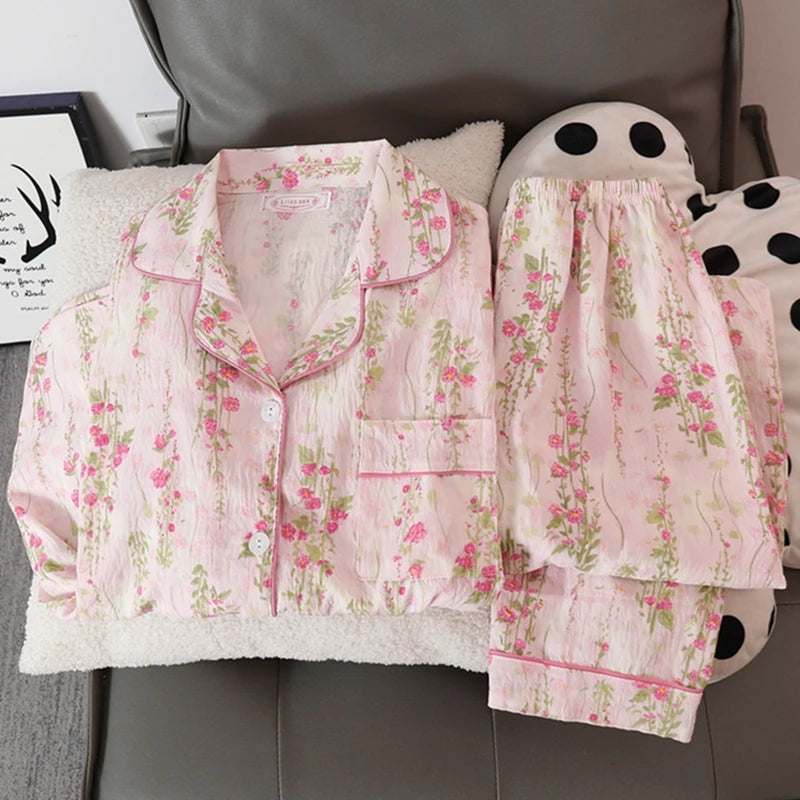 Zweiteiliges Baumwoll-Pyjama-Set – Einfach & bequem für Zuhause