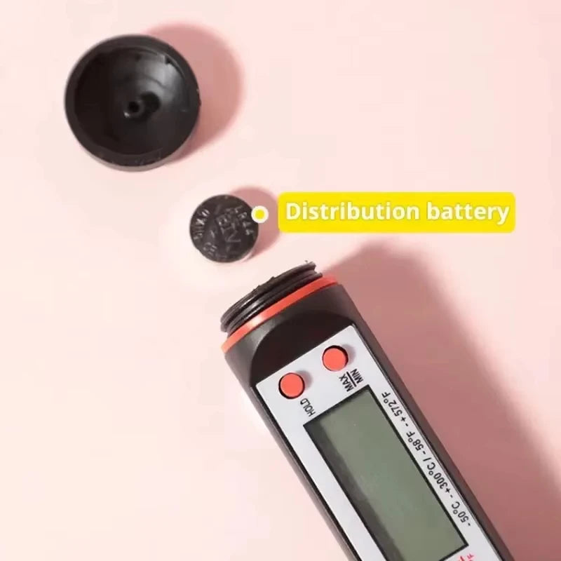 Digitales Küchenthermometer mit Edelstahlsonde – Präzise Sofortanzeige für Fleisch, Ofen, Tee & gesundes Kochen