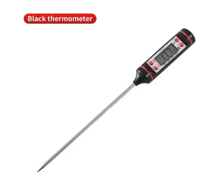 Digitales Küchenthermometer mit Edelstahlsonde – Präzise Sofortanzeige für Fleisch, Ofen, Tee & gesundes Kochen