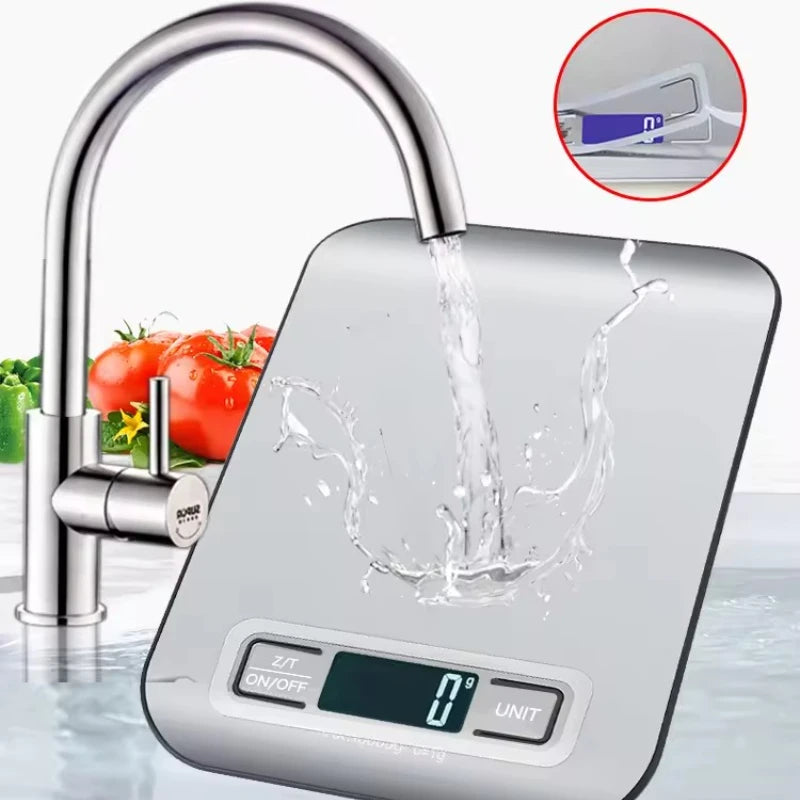 Digitale Küchenwaage aus Edelstahl mit LED-Display – 1g-Präzision, minimalistisches Design für Kochen, Snacks & Wohlbefinden