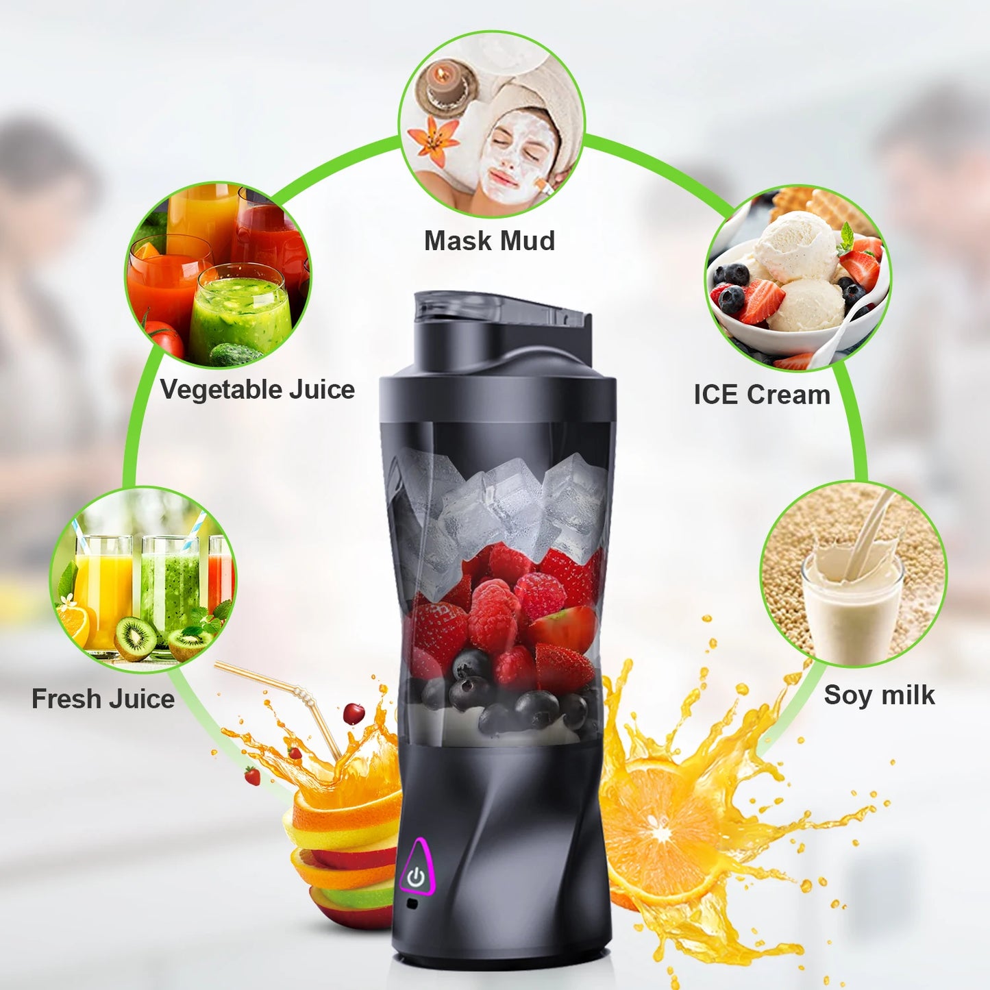 KIRAINAFLY HD-10 Personal Blender – Kabelloser 360W-Mixer für Smoothies, Shakes & unterwegsutdoor Mixing Cup