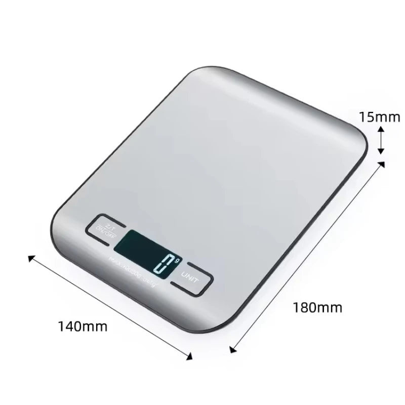 Digitale Küchenwaage aus Edelstahl mit LED-Display – 1g-Präzision, minimalistisches Design für Kochen, Snacks & Wohlbefinden