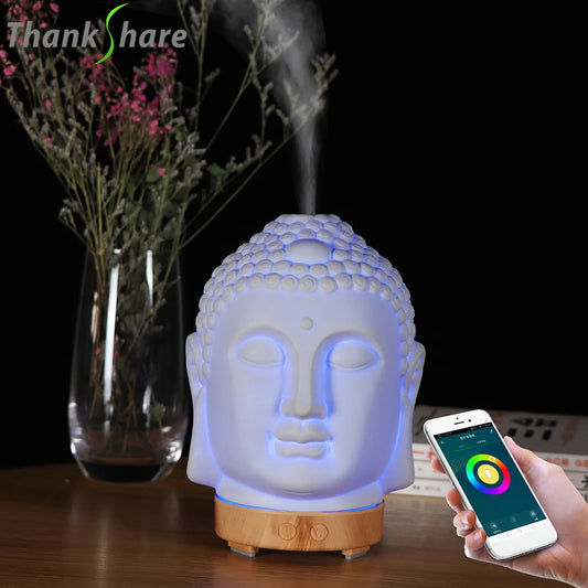 Smart Buddha Aroma-Diffusor mit WLAN & LED – Duft, Licht & Harmonie für dein Zuhause