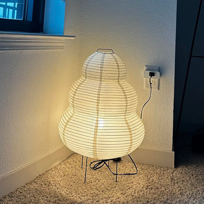„Japanische LED-Reispapier-Tischlampe – Stilvolle Deko mit 3-Farb-Dimmung | Für Wohnzimmer, Schlafzimmer & Hotelambiente“