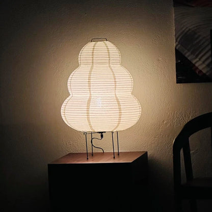 „Japanische LED-Reispapier-Tischlampe – Stilvolle Deko mit 3-Farb-Dimmung | Für Wohnzimmer, Schlafzimmer & Hotelambiente“