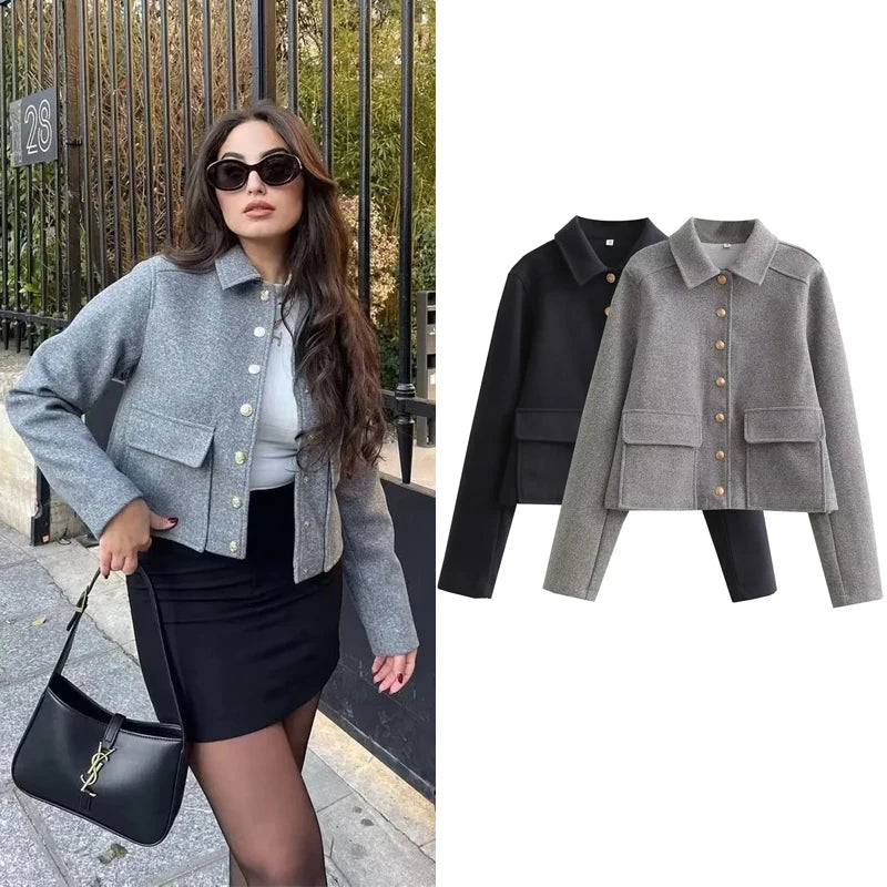 Trendige Aviator-Crop-Jacke für Damen – Stil