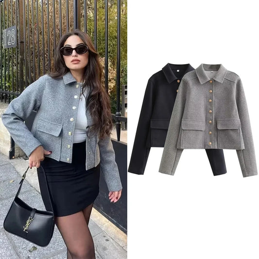 Trendige Aviator-Crop-Jacke für Damen – Stil