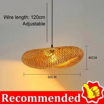 Natürliches Licht mit Stil – Handgefertigte Bambus-Hängelampe im Vintage-Design