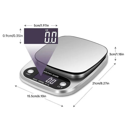 "Digitale Präzisionswaage 10kg – Multifunktional für Küche und Schmuck"