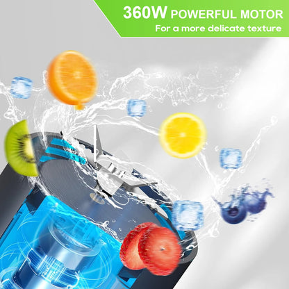 KIRAINAFLY HD-10 Personal Blender – Kabelloser 360W-Mixer für Smoothies, Shakes & unterwegsutdoor Mixing Cup