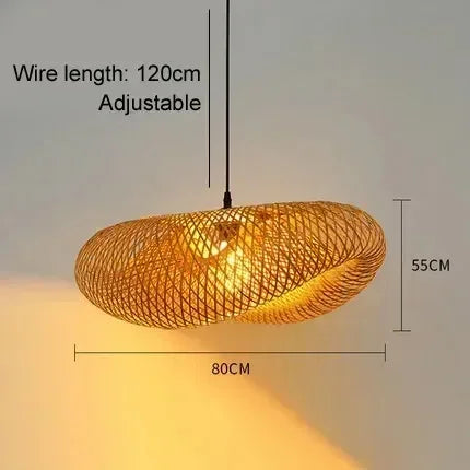 Natürliches Licht mit Stil – Handgefertigte Bambus-Hängelampe im Vintage-Design