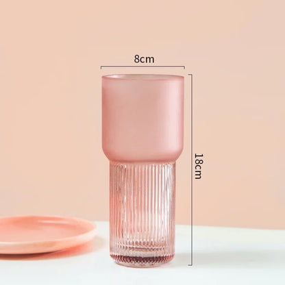 Rosa Matt Textur Glas Vase Moderne Minimalistischen Kreative Zylindrischen Hydrokultur Blume Anordnung Zubehör Hause Dekoration