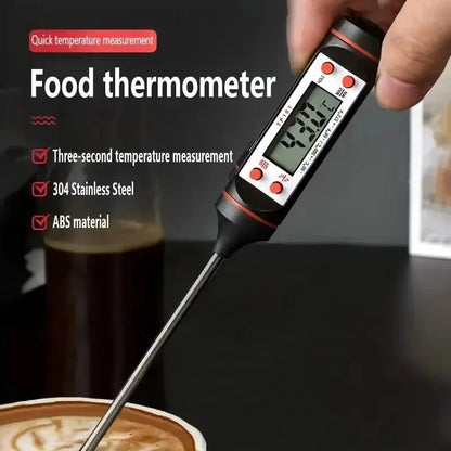 Digitales Küchenthermometer mit Edelstahlsonde – Präzise Sofortanzeige für Fleisch, Ofen, Tee & gesundes Kochen
