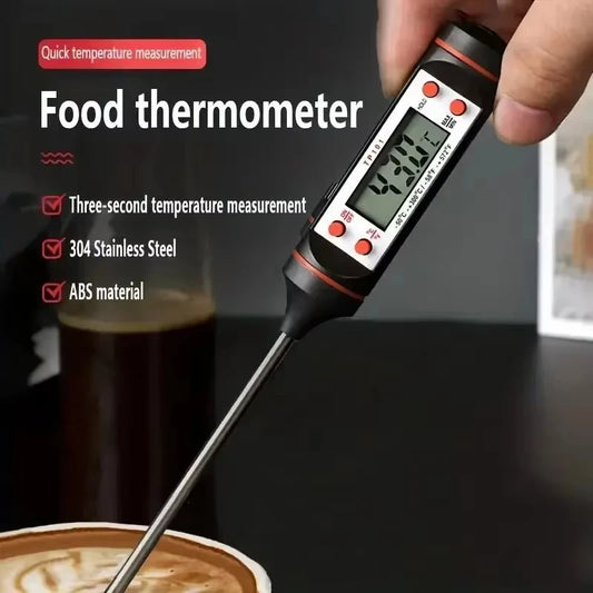 Digitales Küchenthermometer mit Edelstahlsonde – Präzise Sofortanzeige für Fleisch, Ofen, Tee & gesundes Kochen